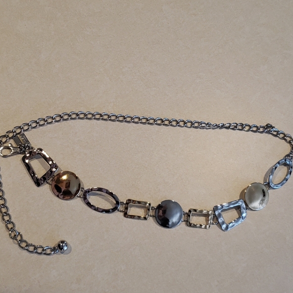 Women's Gold and silver modern, metal belt - Picture 1 of 5